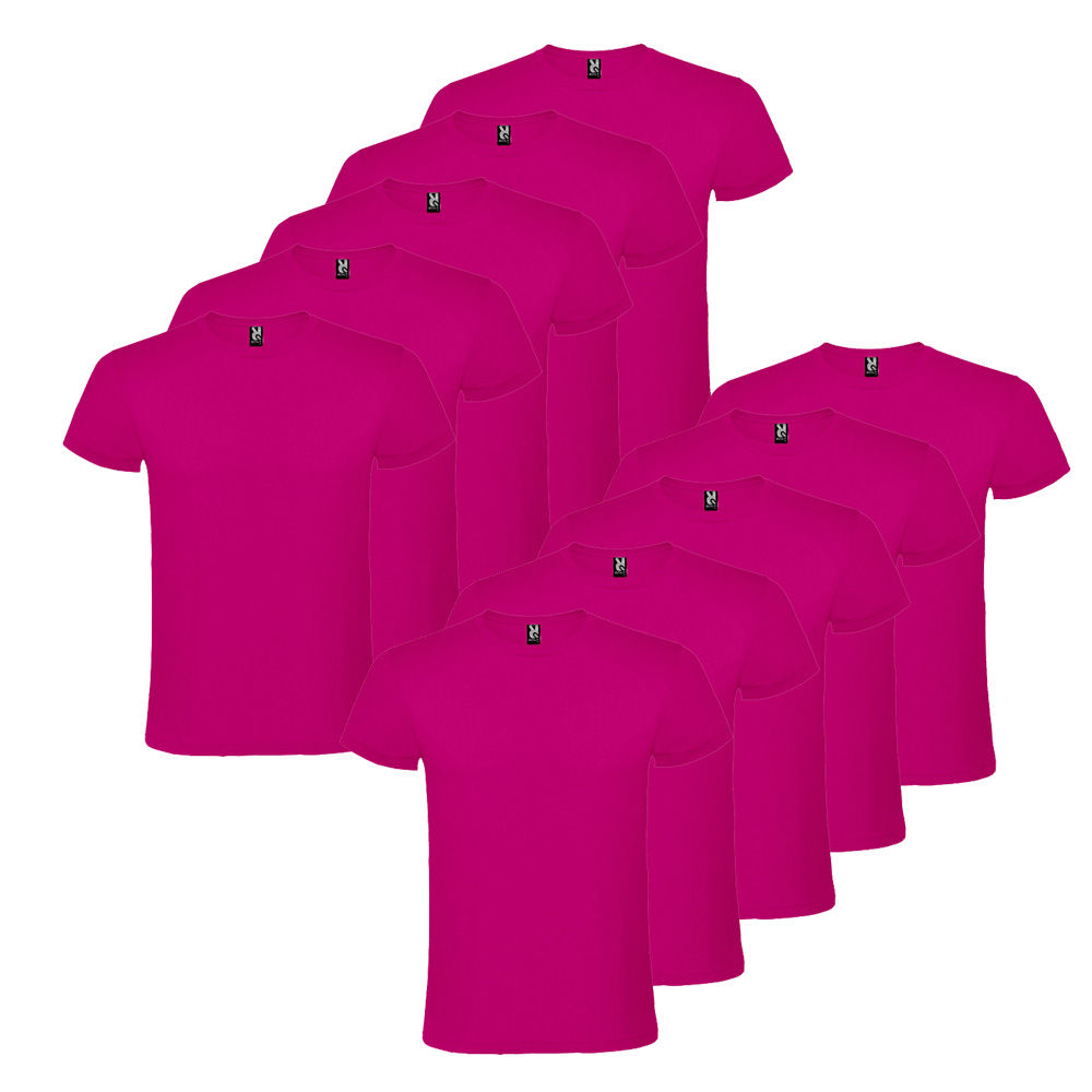 Pack 10 camisetas básicas de algodón TRAINEANDO, Unisex, Gramaje 150g/m2, Cuello redondo y Manga corta tubular Tallas S-XL