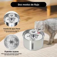 Fuente De Agua Para Mascotas De Acero Inoxidable Con Alimentador Automático Para Gatos Y Perros USB Eléctrico Silencioso Con Filtro Estilo Olla De Bebida Inteligente - details 0