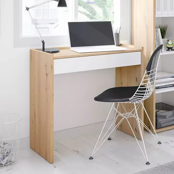 Escritorio juvenil Junior con cajón roble nodi/blanco artik 77x81,5x40 cm - 1