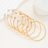 Juego De 7 Pulseras De Cuff De Metal Para Mujer Elegantes En Oro Y Plata Abiertas Moda Bohemia Joyería De Fiesta Trendy - details 3
