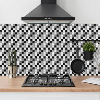Papel Tapiz De Mosaico Impermeable Autoadhesivo 3D Para Cocina Baño Decoración Del Hogar Adhesivo De Pared PVC Clásico - details 24