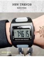Reloj Deportivo Digital Para Hombres SANDA Resistente Al Agua 5Bar Big Dial Luminoso Alarmas Chronógrafo Multifuncional Reloj De Pulsera Casual - details 1