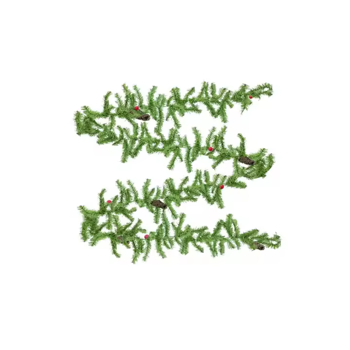 Mediawave Store Ghirlanda Natalizia Ramo di Albero 245009 con Bacche e Pigne Lunga 280 cm - 1