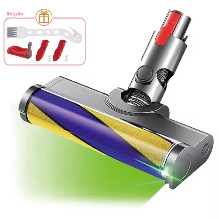 Cabeza De Cepillo Suave Para Aspiradora Dyson V7 V8 V10 V11 V15 Reemplazo Con Luz LED Verde Adecuada Para Suelos Duros - 1