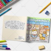 Libro De Colores Para Adultos Con Animales FURRY ANIMALES Actividades Diarias Cómodas Para Relajarse (Colección Cozy Spaces) - details 2