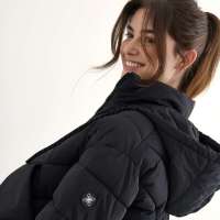 Chaqueta Crop Acolchada Resistente al Agua con Capucha Oversize y Forro Dorado - Munich - details 1