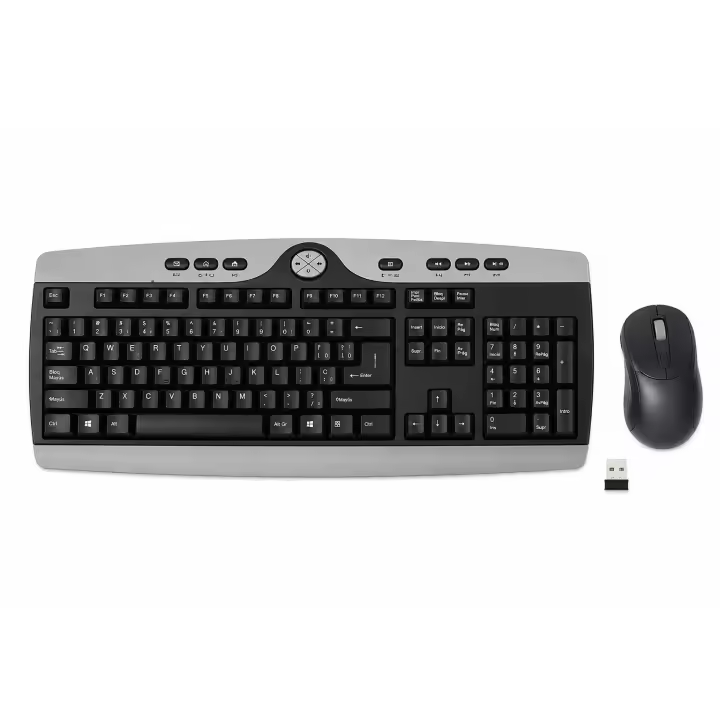 Combo de teclado y ratón inalámbricos RF 2.4G | Teclado completo con teclado numérico + ratón óptico de 800 ppp | Plug & Play | Ahorro de Energía | Oficina, Teletrabajo y Hogar - 1