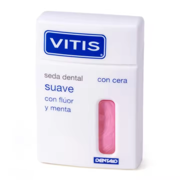 Vitis - Seda Dental Suave 50 m con Flúor y Menta para limpieza interdental suave y eficaz, previene caries y gingivitis, fibras microcerámicas para deslizamiento fácil en espacios estrechos - 1