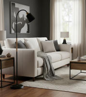 BEL AIR HOME - Pie de Salón SWEDEN - 1xE27 - diseño nórdico - brazo orientable y detalles en madera - lámpara de lectura y comedores, portalámparas E-27 - details 0