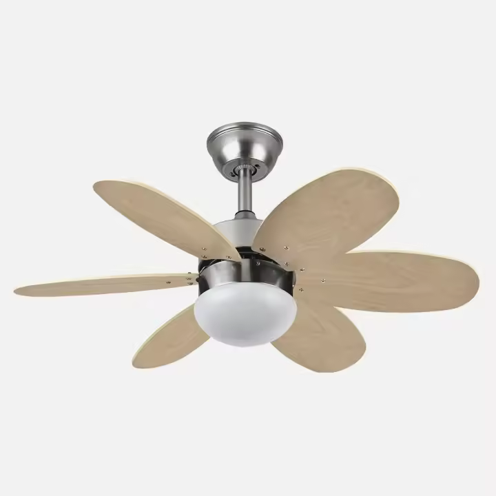 Ventilador Dc Alves 2xe27 Niquel 6 Aspas Rev. Haya/plata 41x85d C/ Remoto Y Temporizador - Ventilador Dc Alves 2xe27 Blanco 6 Aspas Rev. Pastel/Intenso 41x85d C/ Remoto Y Temporizador - Ventilador Dc Alves 2xe27 Cuero 6 Aspas Rev. Cerezo/nogal 41x85d C/ R - 1