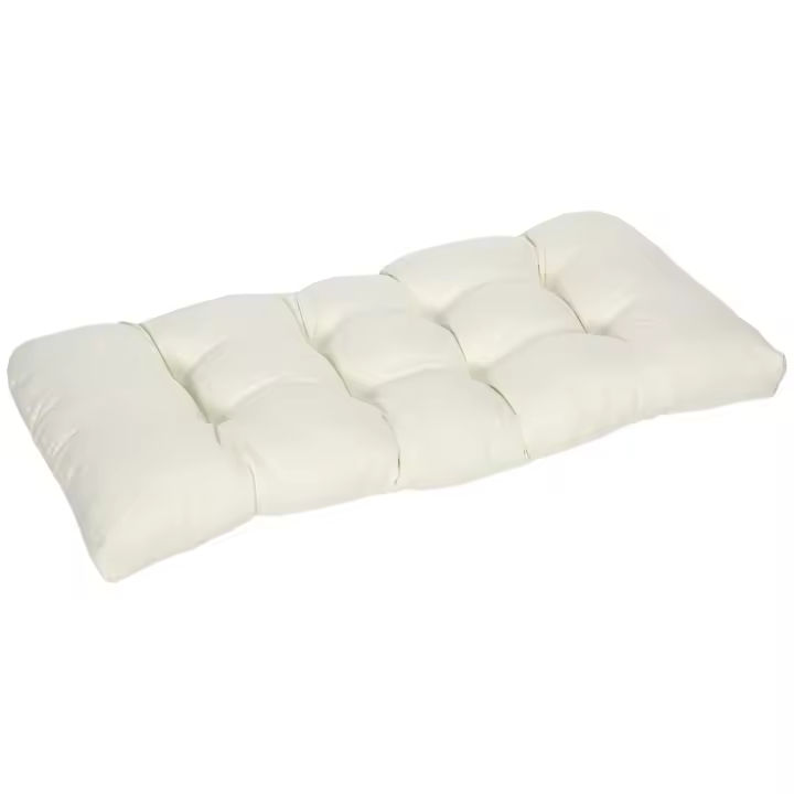 Outsunny Cojín para Banco de 2 Plazas 110x48x8 cm Cojín Rectangular para Interiores y Exteriores Lavable con 8 Puntadas y Asiento Cómodo para Sillas Sofás Crema - 1