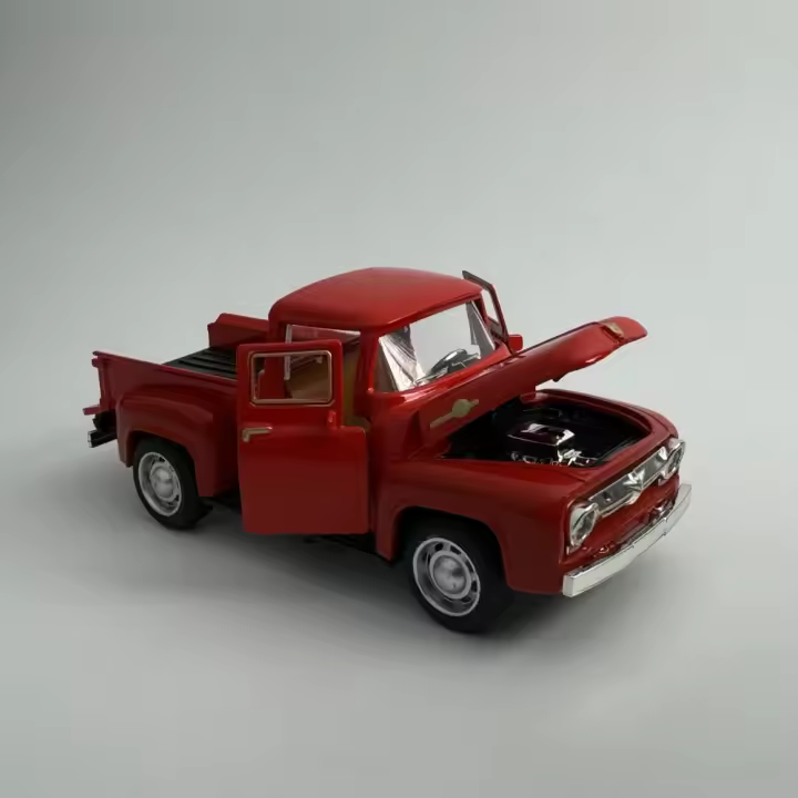 Modelo De Camión Rojo De Metal 1/32 Miniatura Vintage De Aleación Con Retroceso Para Niños Decoración De Colección Regalo De Navidad Y Año Nuevo Para Niños - 1
