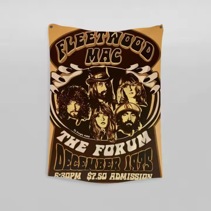 Tapiz F-Fleetwood Rock Band Para Decoración De Habitación Estilo Mac Colcha De Pared Para Fiesta Y Ambientes Domésticos Decoración De Bebé - 1