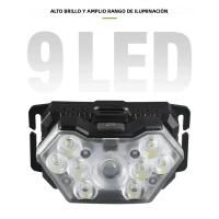 Lámpara Frontal LED Recargable USB Con Sensor De Movimiento 9 Lámparas De Ojo De Pez Portátil Para Pesca Camping Y Actividades Al Aire Libre - details 1