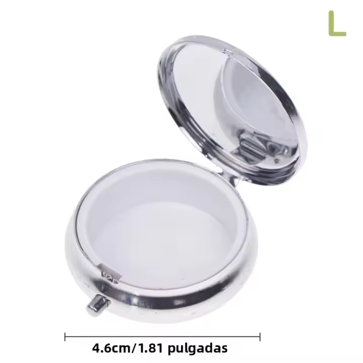 Caja De Medicamentos De Acero Inoxidable Redonda Organizador De Pastillas Caja De Alimentos Caja De Salud Para Adultos - 1