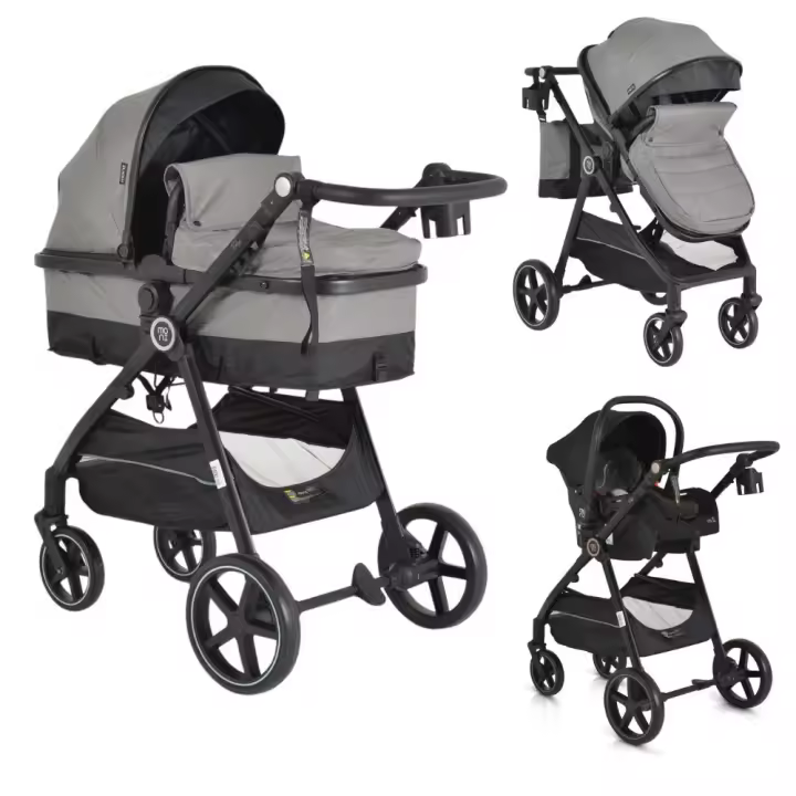 MONI Carrito de bebé 3 en 1 TOKYO de Moni con capazo convertible, silla reversible y grupo 0+ - 1