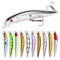 Señuelo De Pesca Flotante Minnow 1/2pcs Con Ojos 3D Crankbait Wobblers Artificial Plástico Duro Para Bass Pike Jerkbait Equipamiento De Pesca - details 0