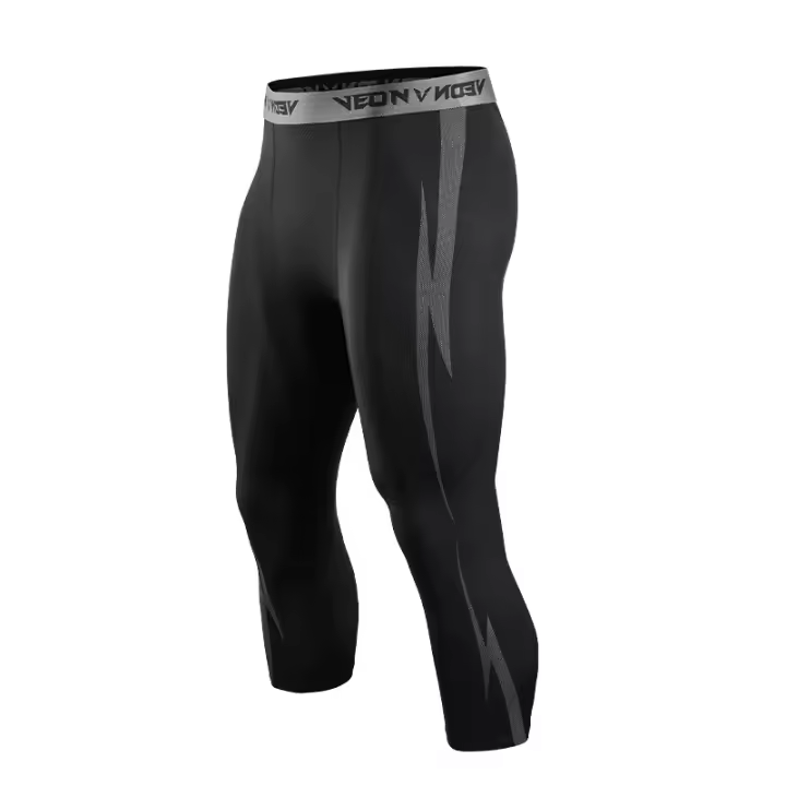 Pantalones De Compresión Para Hombre 3/4 Capri Secado Rápido Leggings Deportivos Capri Para Correr Y Gimnasio - 1