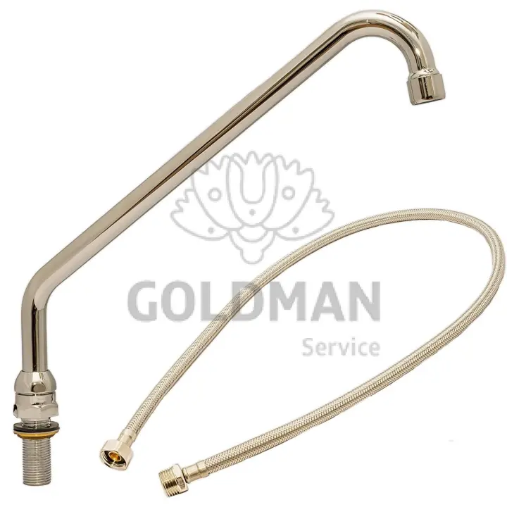 Caño alto vertical giratorio para grifo + Latiguillo 1/2" GOLDMAN SERVICE - 1