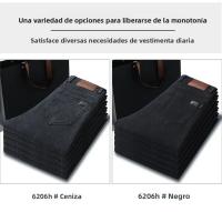 Nuevos Jeans De Invierno Para Hombre Cálidos Con Fleece Pantalones Casuales De Algodón Elásticos Estilo Recto Moda Con Cierre De Cremallera - details 4