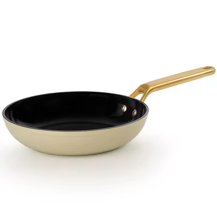 ARCOS Samoa Iconic Beige - Sartén Antiadherente Cerámico (24 cm) - Aluminio Forjado - Mango Dorado de Acero Inoxidable - 1