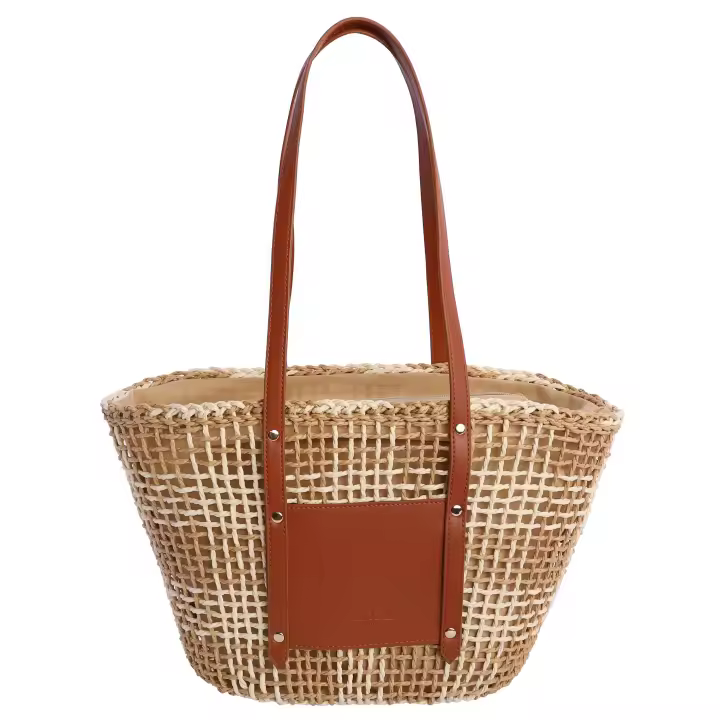 Bolso shopper para mujer Soie de fibras naturales con cremallera - 1