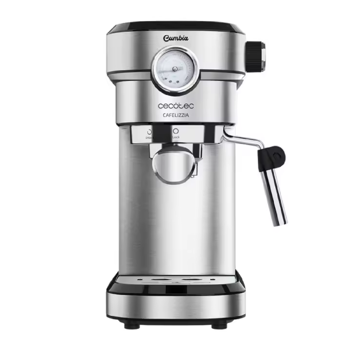 Cecotec Cafetera para Espressos y Cappuccino Cafelizzia 790 Steel Pro. 1350W, Manometro, Sistema Thermoblock, 20 Bares - 1