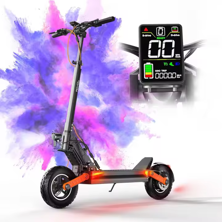 JOYOR S5-Z - Foldable Electric Scooter - 600W Motor - 48V 13Ah Battery - 45km Range - 10'' Tyres - Max 45km/h - Black - Powerful all-terrain electric scooter, ultra-lightweight, dual suspension - 1