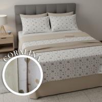 Juego Sabanas Cloe Coralina Mommata 180 gr/m² Soft Silk Doble Perchado para Cama de 90 a 180 cm, Tacto Seda - details 1