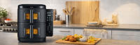 SEVERIN FR 2468: freidora de aire 2800W, doble cesta 2x5,5L, 9 programas, control táctil, Sync Cook/Finish, apilada. - details 1