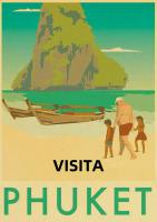 Pintura Vintage Art Detallada Vistas De Nueva York Londres Italia TAHITI Posters Retro Viajes Ciudades Paisaje Arte Pared Imagen - details 4