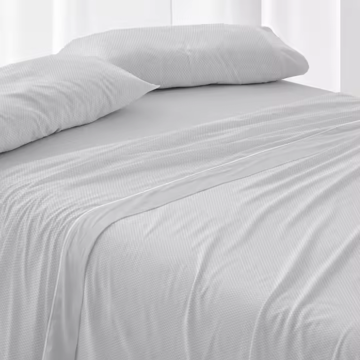 Juego de Sábanas 100% Algodón con Diseño Geométrico | Todas las Medidas | Extra Suave | Fácil Planchado | Verde Oliva, Gris y Arena - 1