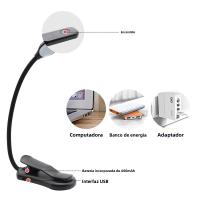 Luz De Lectura LED 7 Luces Recargable USB Con Clip Flexible 3 Niveles De Luz Cálida Y Fría Portátil Para Lectura Nocturna - details 5