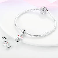Beadas De Corazón Colorido En Plata Para Joyería De Pulsera Y Collar Con Encanto Para Chicos Y Chicas Accesorios De Moda Irregular - details 67