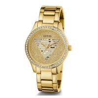 GUESS - Reloj Lady Idol GW0605L2 para mujer, de acero inoxidable dorado, esfera dorada y correa metálica delgada de 5 mm, 38 mm, cierre desplegable, movimiento de cuarzo de alta precisión - details 0