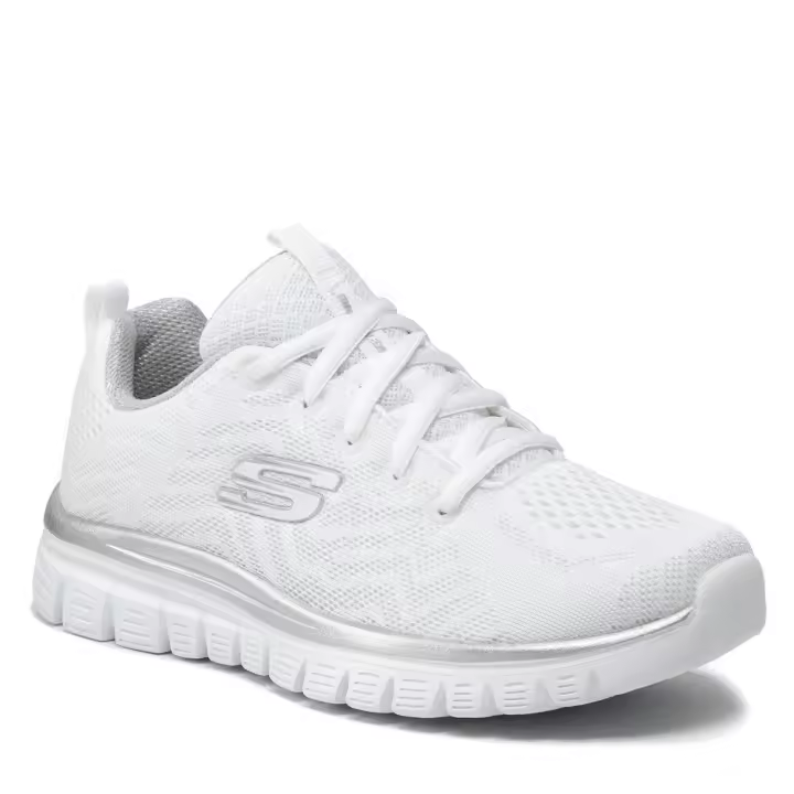 Zapatillas Skechers Get Connected Blancas Silver 12615-Wsl Casual Mujer - 1