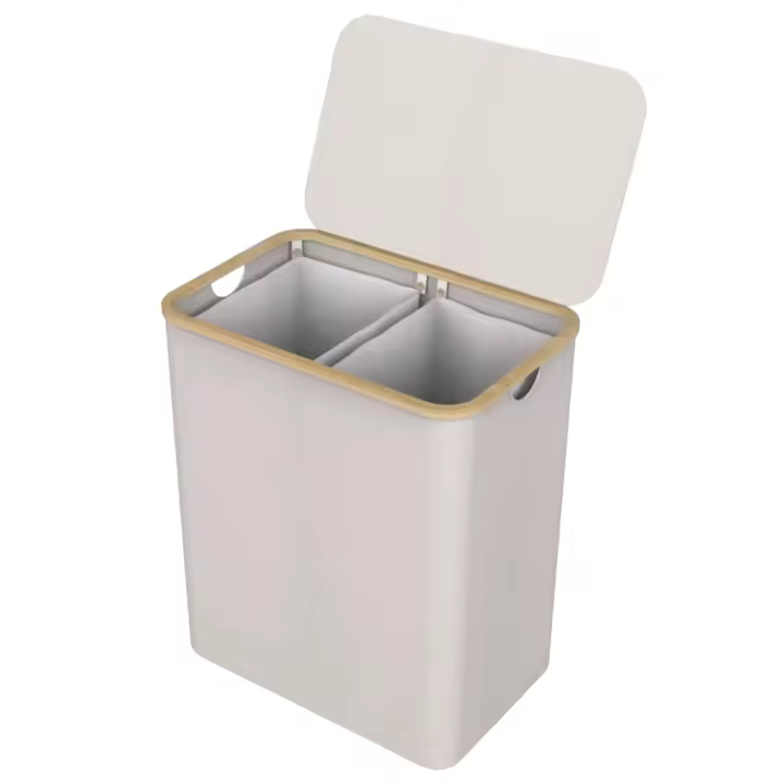 Cesto de Ropa Sucia de Bambú con Tapa y Asas: 72L o 100 L, 2 Clasificaciones, Plegable, Bolsa Interior Lavable a Máquina - Solución Elegante y Práctica para la Lavandería en tu Dormitorio ,Cubo Ropa Sucia. (CUBO002 1999 7DIAS) - 1
