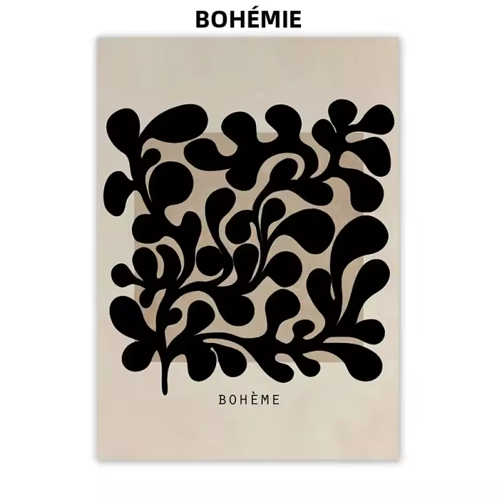 Pintura En Lienzo Abstracta Bohemia Con Hojas Líneas Rostro Corazón Sol Para Decoración De Sala De Estar Arte De Pared Nórdico Posters Y Estampados - 1
