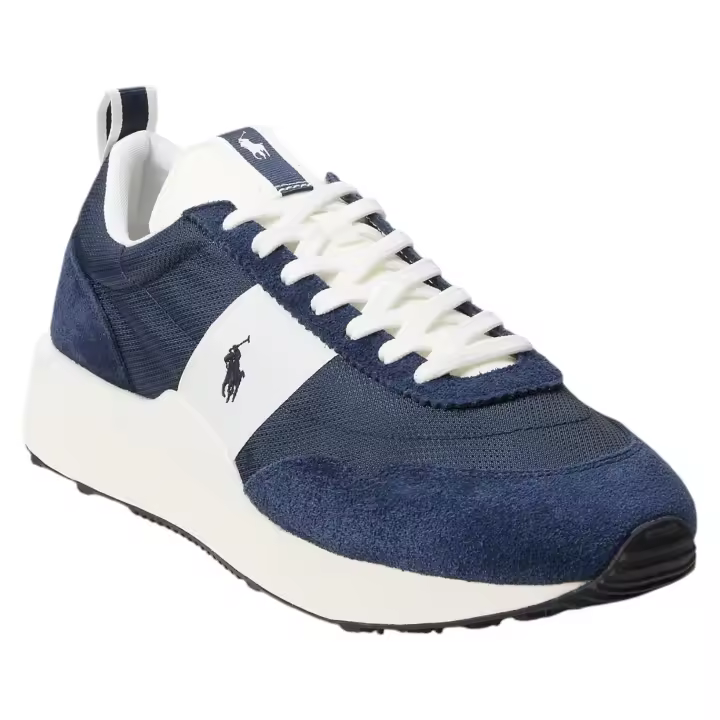Sneaker Uomo Ralph Lauren Train 89 in Camoscio e Oxford Navy White - 1