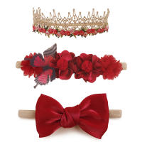 3pcs Diademas De Nylon Para Bebés Niñas Con Flores Y Lirios Coloridos Hechos a Mano Estilo Temporal Moda Cumpleaños - details 8