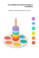Juguete De Madera Para Educación Temprana Anillo Arcoíris Conciencia De Colores Entrenamiento De Coordinación Mano-ojo Y Clasificación De Columnas - details 6