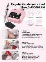 Máquina De Uñas Profesional 45000RPM Con Base Y Pantalla LCD Grande Herramienta De Manicura Eléctrica Pulidora De Uñas Para Salon - details 3