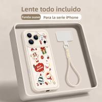 Funda De Teléfono Suave Con Patrón De Navidad Para iPhone 17 pro Max Air 16e 16 15 14 pro Max 13 12 pro 11 Con Correa De TPU Protección Antichoque - details 3