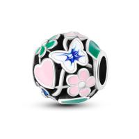 Encanto De Mariposa Plateado En Plata Con Circonia Bola Redonda Colgante Para Pulsera O Collar DIY Joyería De Moda Irregular - details 151