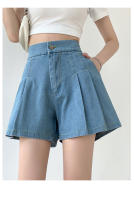 Shorts De Verano Para Mujeres De Talla Grande Vaqueros De Pierna Ancha Cintura Alta Denim Suelto Casual Falda Corta Femme - details 1