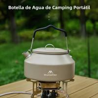Hervidor De Agua De Viaje Ultraligero De 1.4L Con Manija Para Estufa Café Metal Suministros De Mesa Color Khaki Verde Negro - details 1