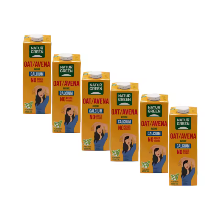 Pack 6x NaturGreen Oat/Avena Sin Azúcares Añadidos Calcio 1 L - 1