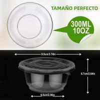 Juego De 50/100 Copas De Plástico Desechables De 300ml 10oz Con Tapa Transparentes Para Alimentos Postres Pasteles Snacks Servicio De Fiesta - details 1
