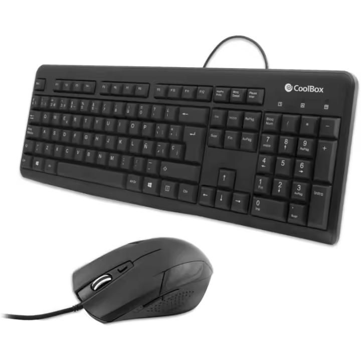 Coolbox combo keyboard usb mouse 1600dpi black - 1