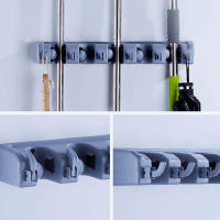 Soporte De Pared Para Escoba Y Mopa Con 5 Ranuras Y 6 Ganchos Herramienta De Almacenamiento Para Hogar Y Jardín - details 6